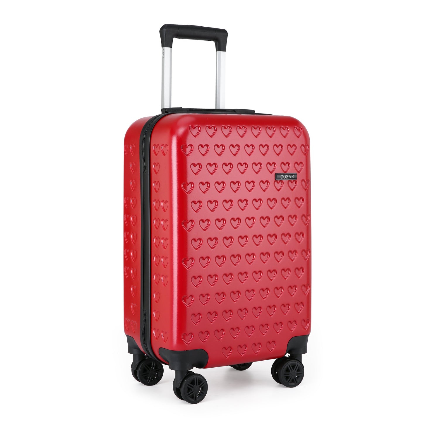 3-Piece Hardside Luggage Set with Spinner Wheels & Hearts Design