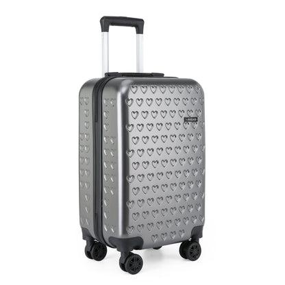 3-Piece Hardside Luggage Set with Spinner Wheels & Hearts Design