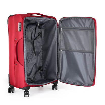 Multi-Zipper Soft Side Spinner Carry-on Luggage, 32-Inches