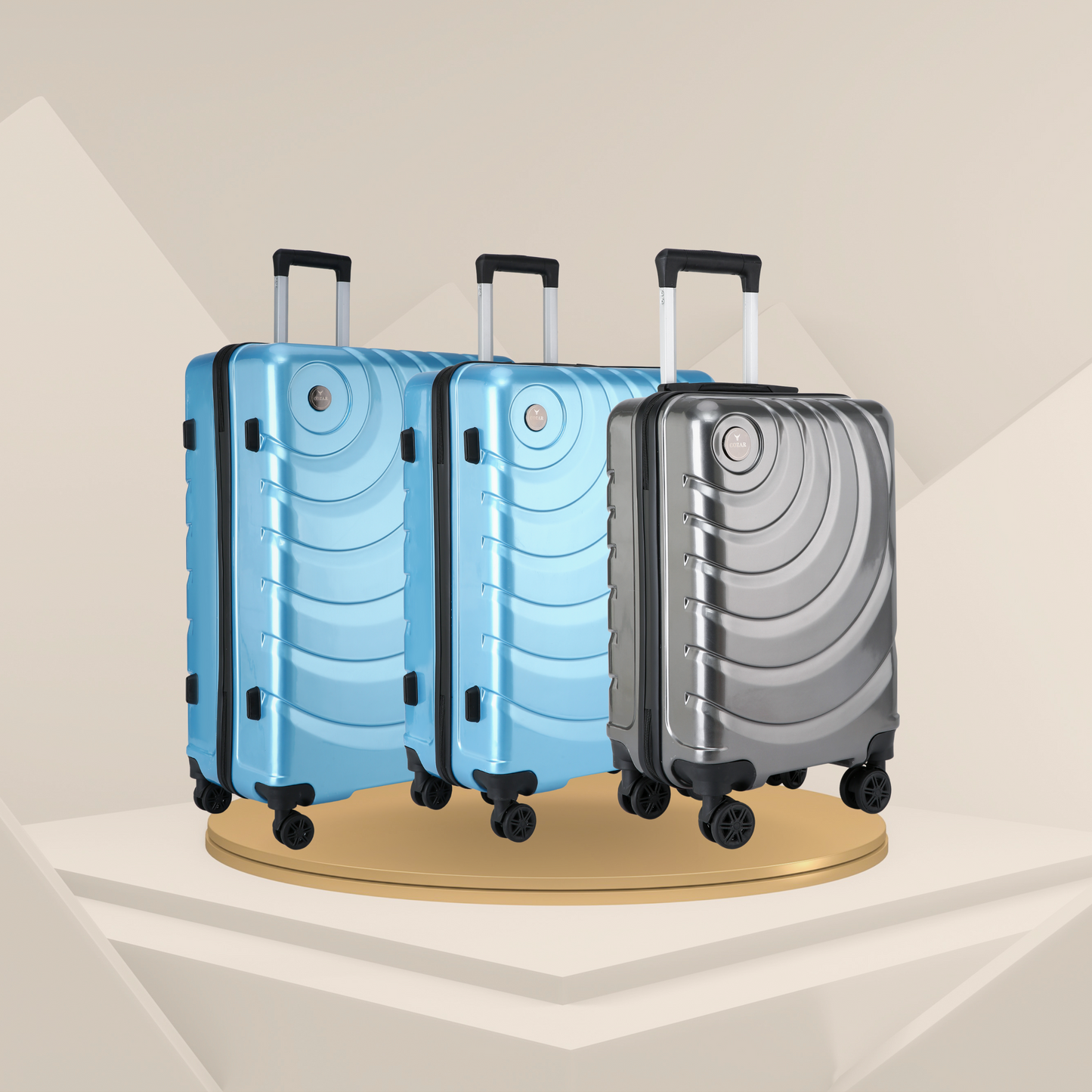 3-Piece Hardside Luggage Set with Spinner Wheels & Frequency Design